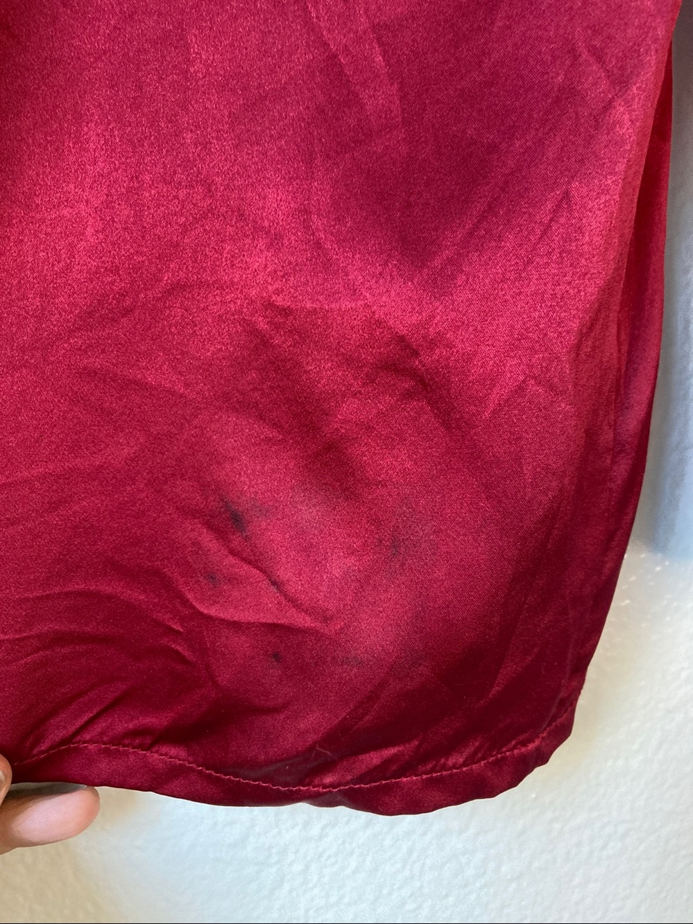 Lilysilk 22 Momme Mulberry Silk Pajama top Button Front Claret sz S *READ* - Picture 11 of 11